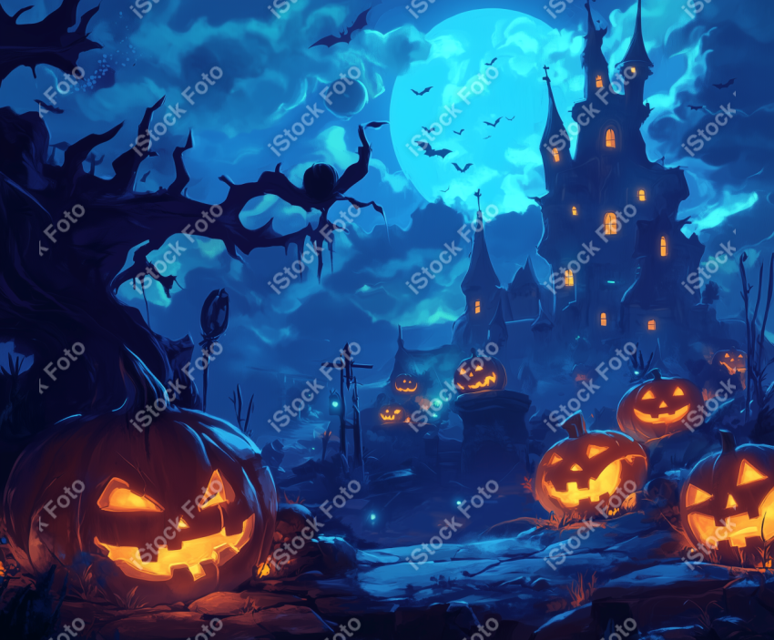 Halloween theme background mobile game splash art (18)