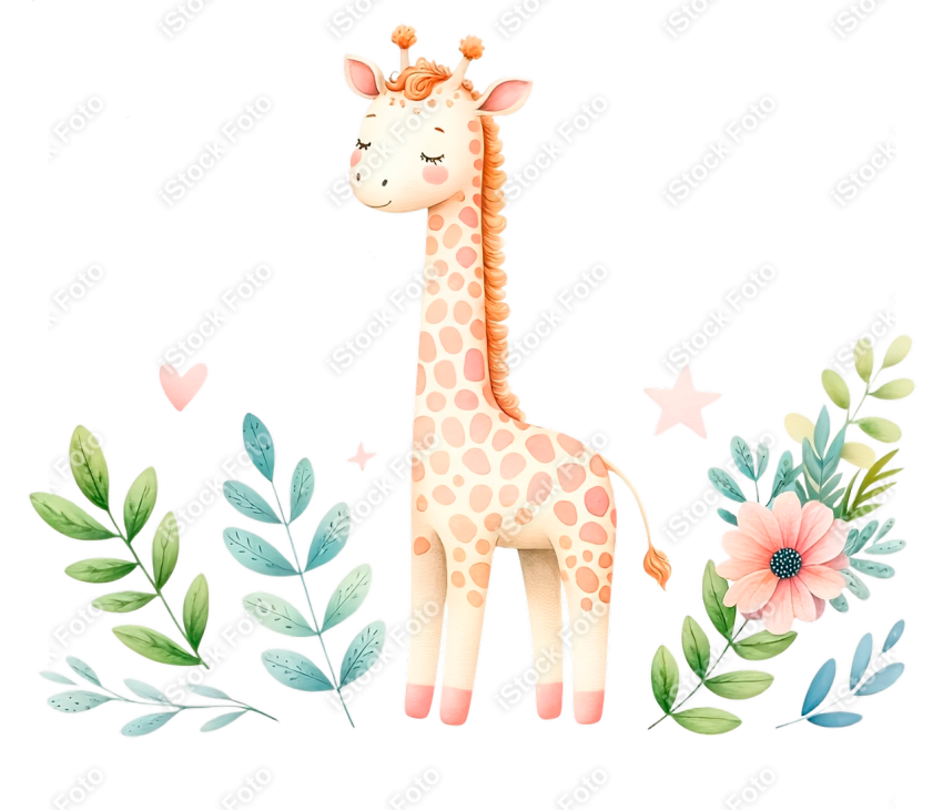 Girafa cute aquarela cand colors (5)