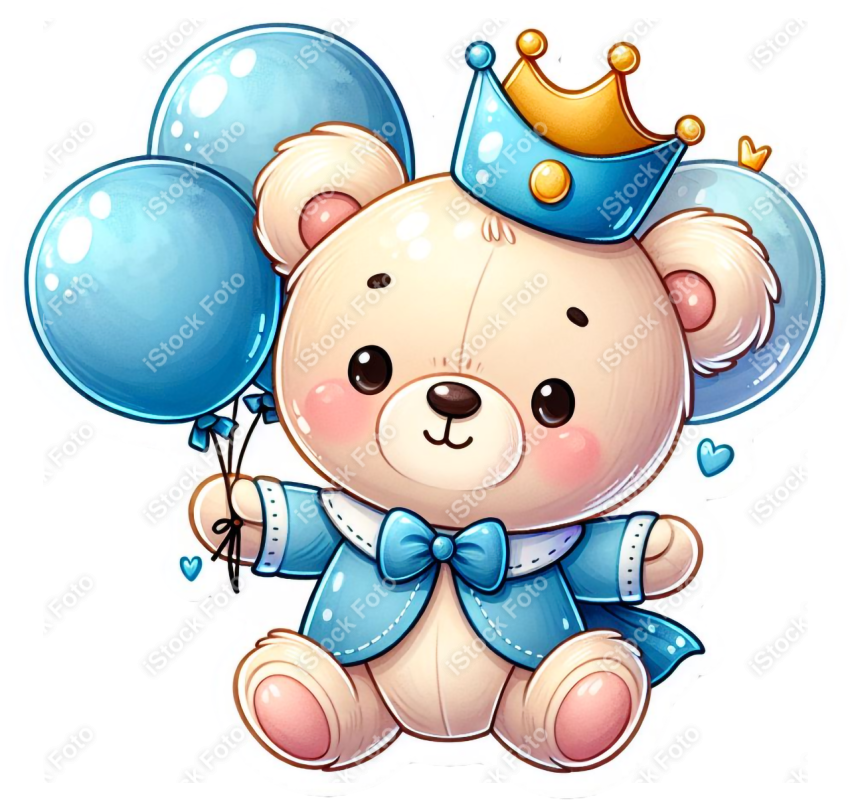 PNG sticker ursinho príncipe azul (4)