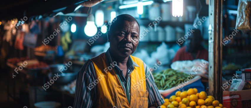 Um comerciante africano, rosto sereno, Gerado com IA (16)