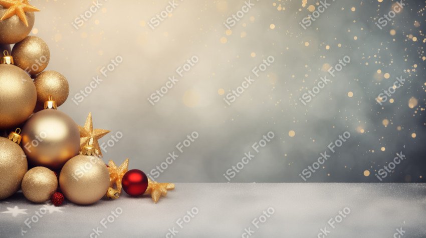 Christmas decoration background with Christmas tree balls