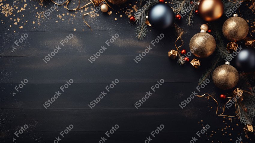 Christmas decoration background with Christmas tree balls