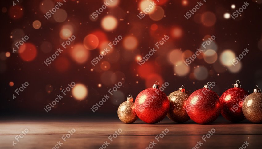 A beautiful background with beautiful Christmas balls and snow