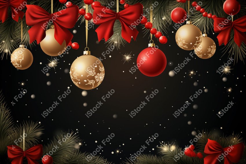 Christmas decoration background with Christmas tree balls