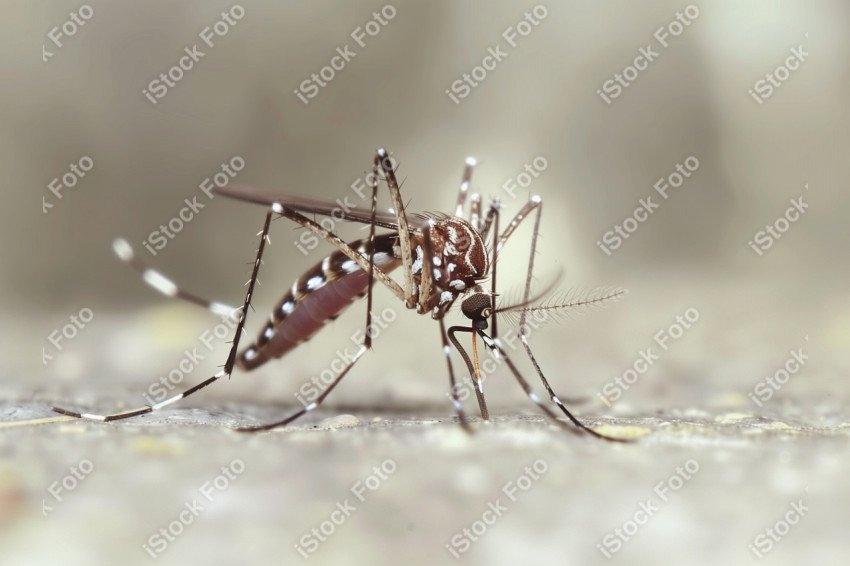Foto em close que captura um mosquito da dengue, Gerado por IA (10)
