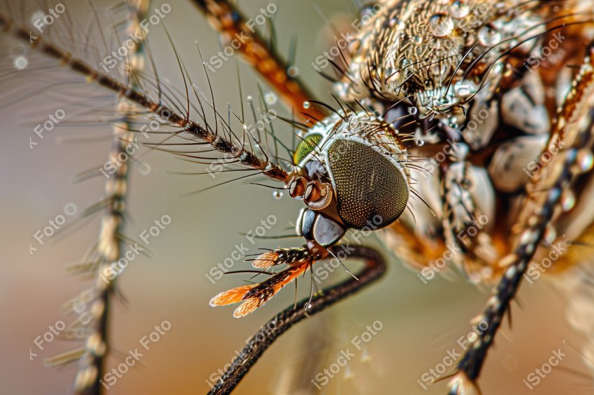 Foto em close que captura um mosquito da dengue, Gerado por IA (5)