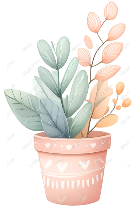 Vaso de planta aquarela