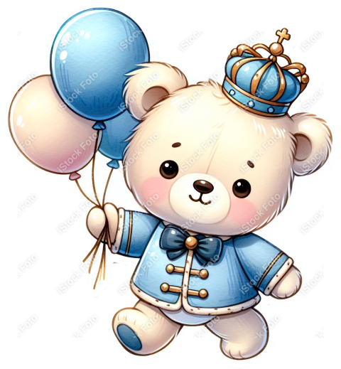 PNG sticker ursinho príncipe azul (3)