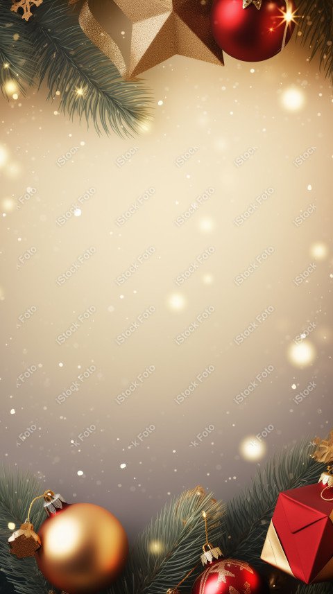 Background Wallpaper with Christmas decoration and gifts