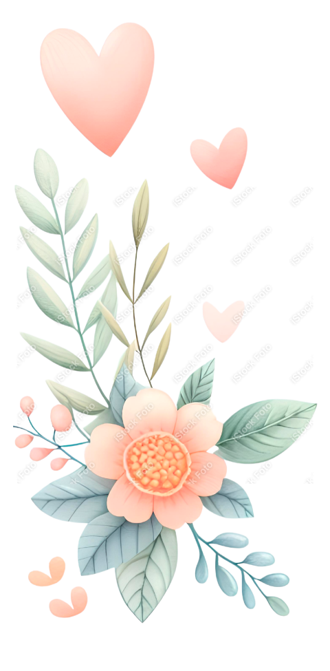 Flores e coaçãoes aquarela