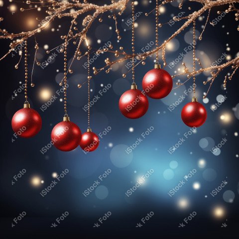 Merry christmas banner with twigs beautiful red ball