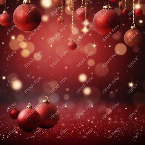 A beautiful background with beautiful Christmas balls and snow