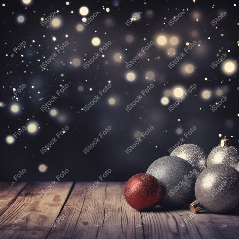 A beautiful background with beautiful Christmas balls and snow