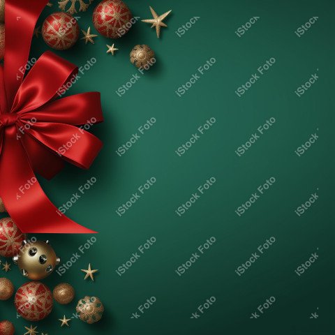 Christmas background with text space, green background