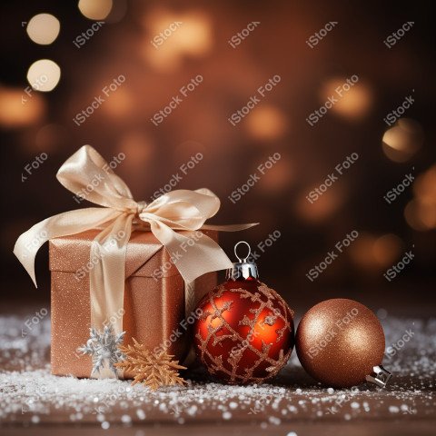 Background with Christmas decoration and gifts