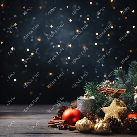 Background with Christmas decoration and gifts