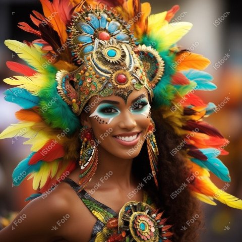 Fantasia de carnaval carioca feminina brasileira, Gerado com IA (2)