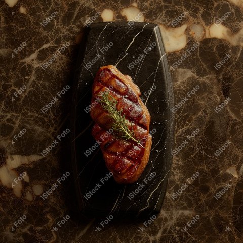 Fatias suculentas de churrasco, sobre uma mesa