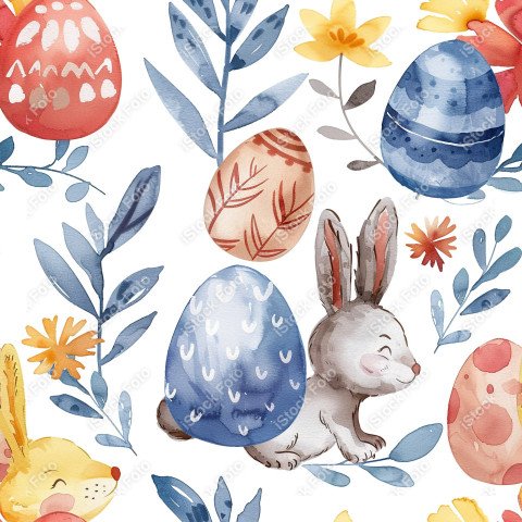 Fundo padrão de páscoa estilo aquarela