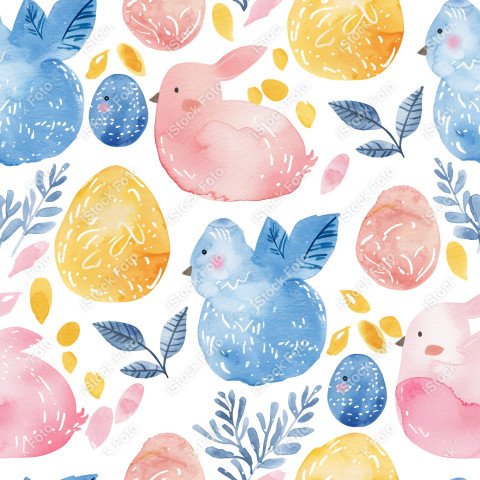 Fundo padrão de páscoa estilo aquarela