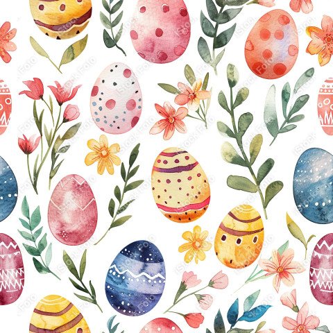 Fundo padrão de páscoa estilo aquarela