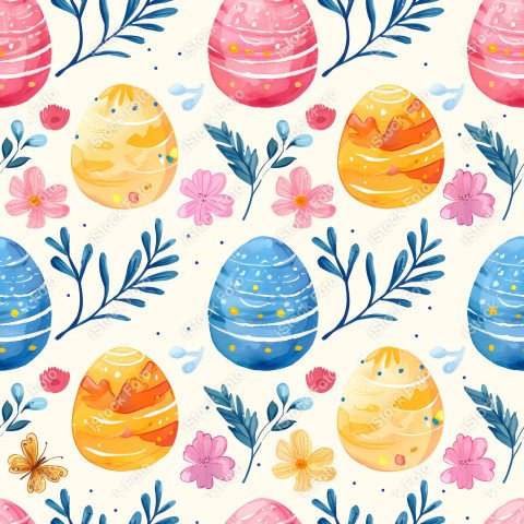 Fundo padrão de páscoa estilo aquarela