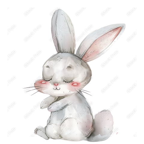 Lindo coelho estilo fofo aquarela png  (21)