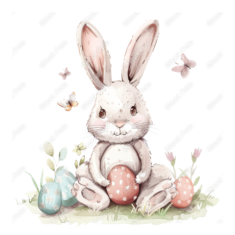 Lindo coelho estilo fofo aquarela png  (11)