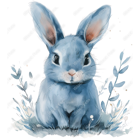 Lindo coelho estilo fofo aquarela png  (12)