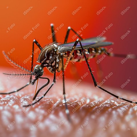 Foto em close que captura um mosquito da dengue, Gerado por IA (15)