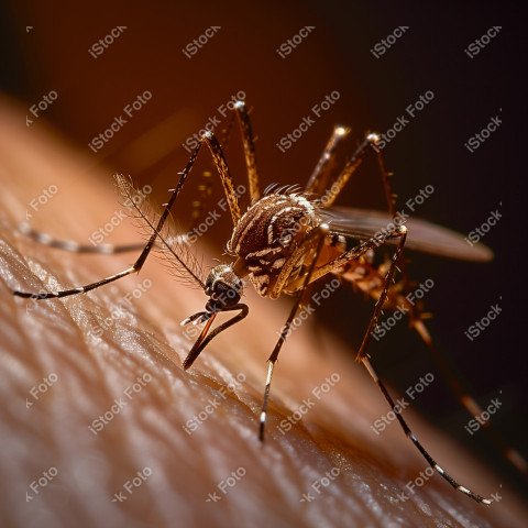 Foto em close que captura um mosquito da dengue, Gerado por IA (14)