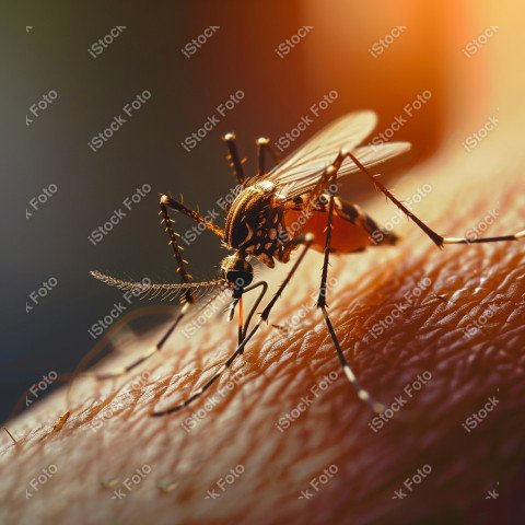 Foto em close que captura um mosquito da dengue, Gerado por IA (23)