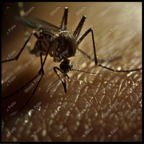 Foto em close que captura um mosquito da dengue, Gerado por IA (21)