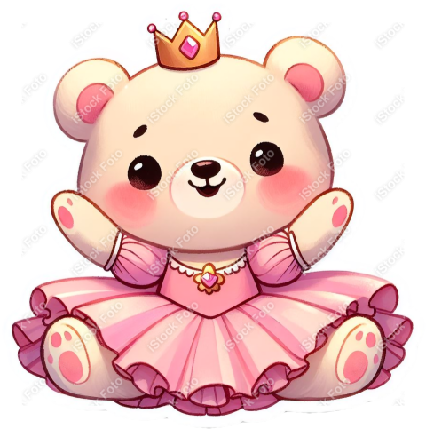 PNG sticker ursinha princesa rosa (18)